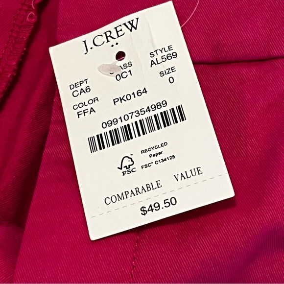 J. Crew 9” high-rise flat front long Bermuda shorts in pink women’s 0 modest - Picture 6 of 12